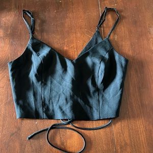 Lulus Black Tie Back Crop Top